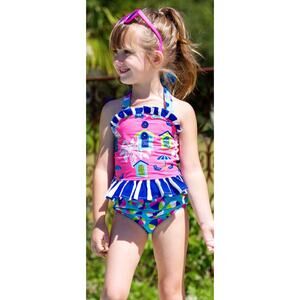 Eleanor Rose Cabana Dreams 2-Piece Tankini Swimsuit Size 3-4T Halter 2017